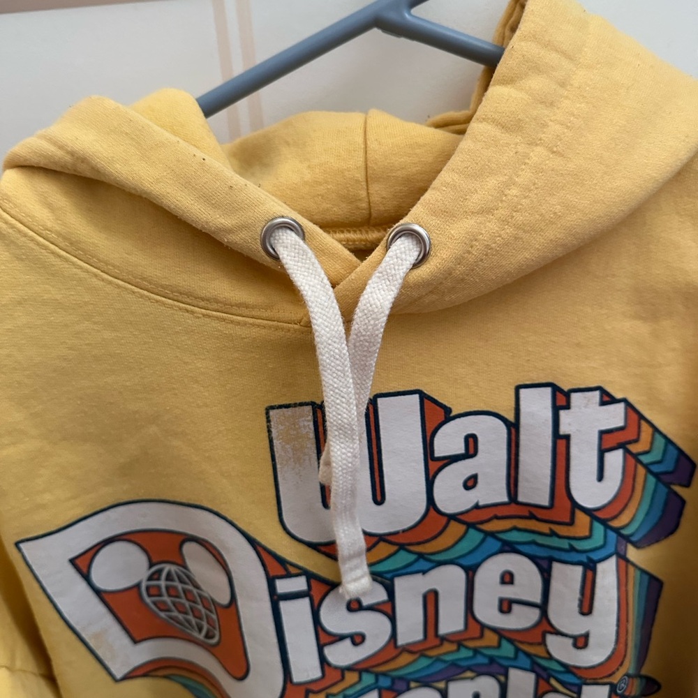 Disney Yellow Walt Disney World Crewneck Hoodie Large - Picture 6 of 8